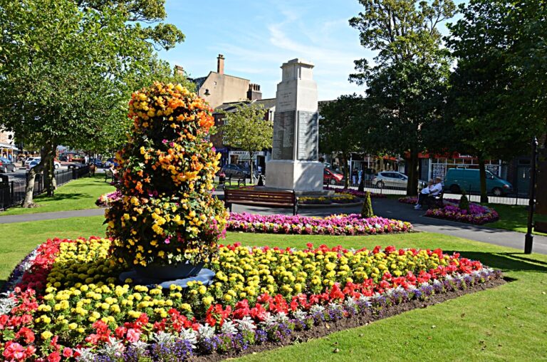 The War Memorial at the centre of Lytham Memorial Garden