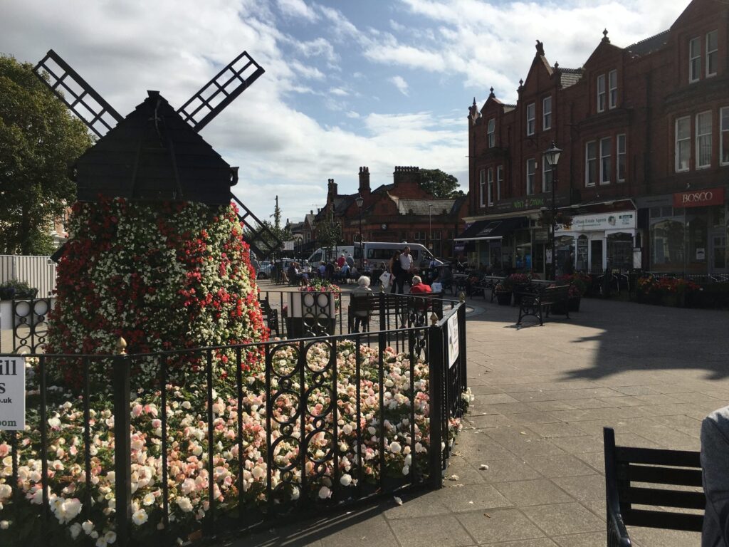 The Lytham in Bloom windmill at Clifton Square